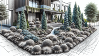RAW photo, 8k uhd, Nature's Finest | Coniferous Plant Front Yard Design Ideas to Wow Your Neighbors