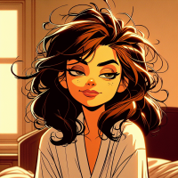 性感美女刚起床（卡通风格）